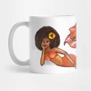 Mermaid with yellow hibiscus flower in her Afro relaxing Mug